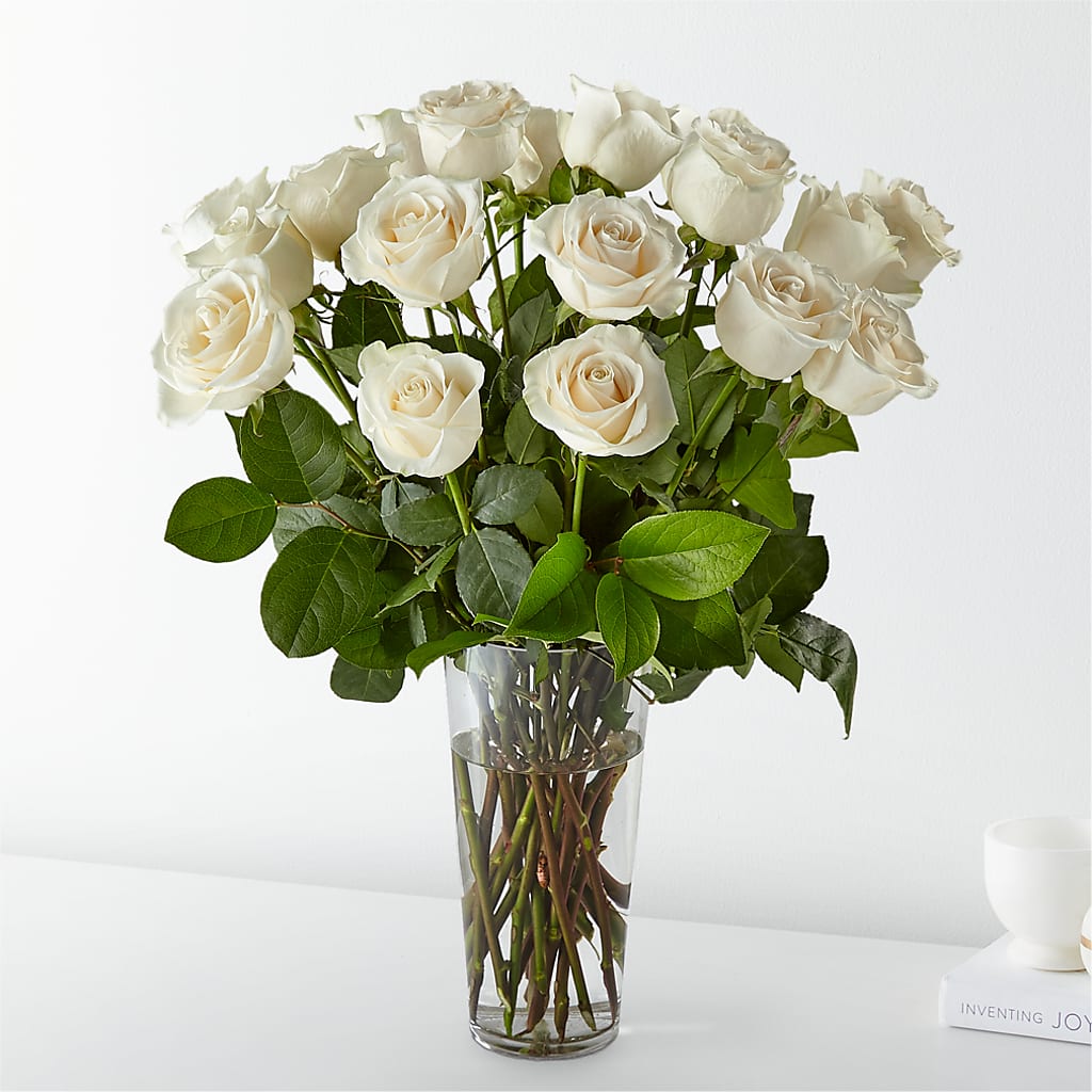 Long Stem White Rose Bouquet – Fox Run Florist, Pinellas Park FL