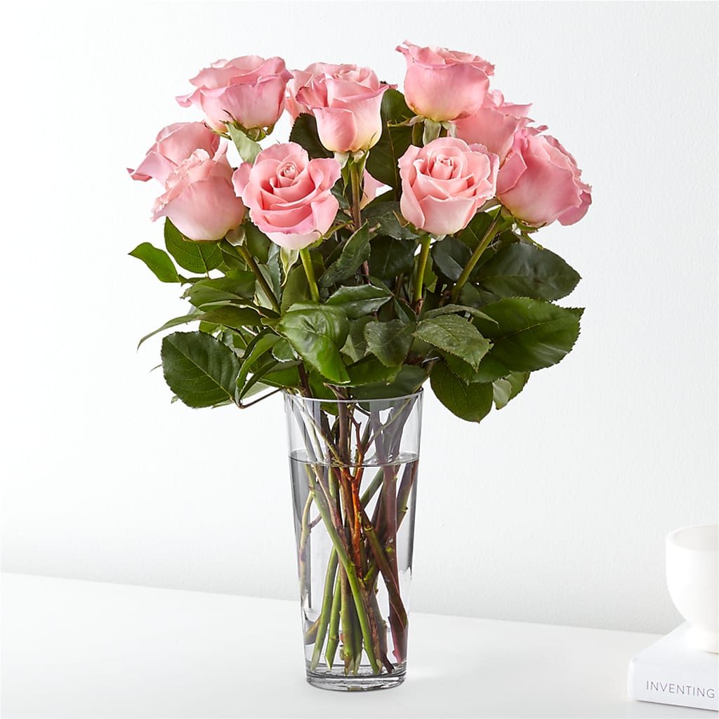 Long Stem Pink Rose Bouquet – Fox Run Florist, Pinellas Park FL