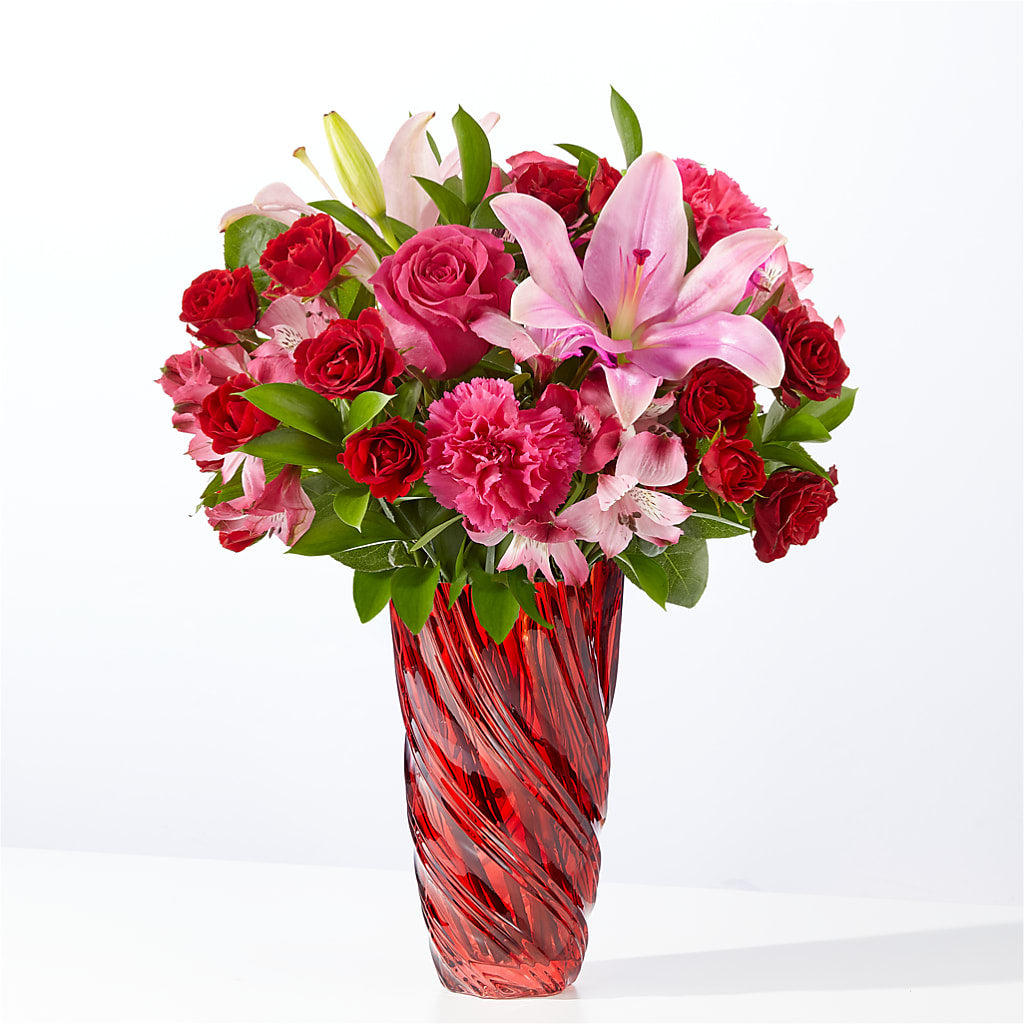 In Love Bouquet with Luxe Swirl Vase – Fox Run Florist, Pinellas Park FL
