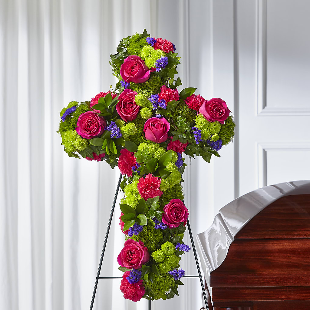 Tribute Rose Floral Cross – Fox Run Florist, Pinellas Park FL