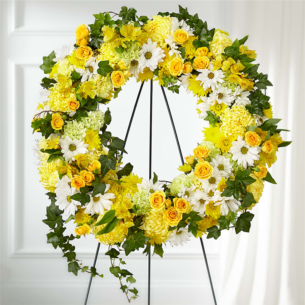 Golden Remembrance Wreath – Fox Run Florist, Pinellas Park FL