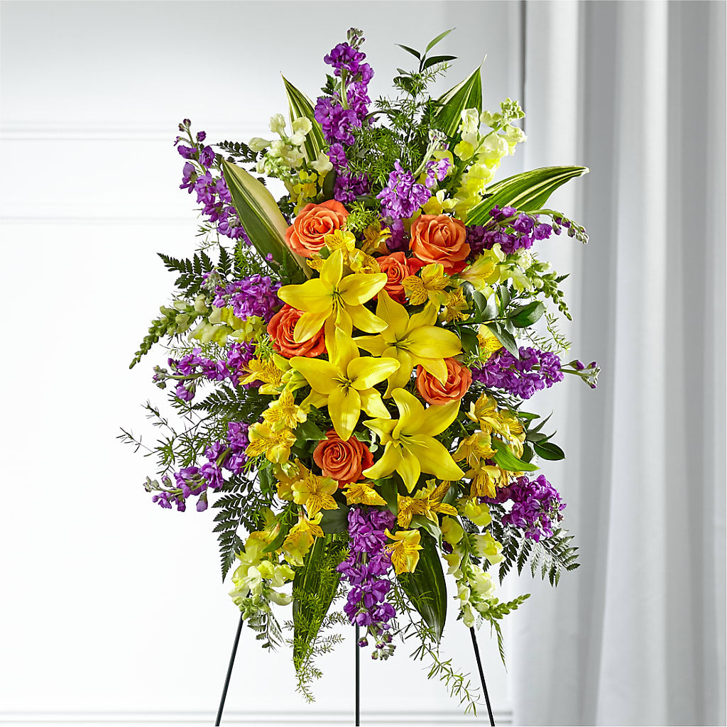Thoughtful Prayers Standing Spray – Fox Run Florist, Pinellas Park FL