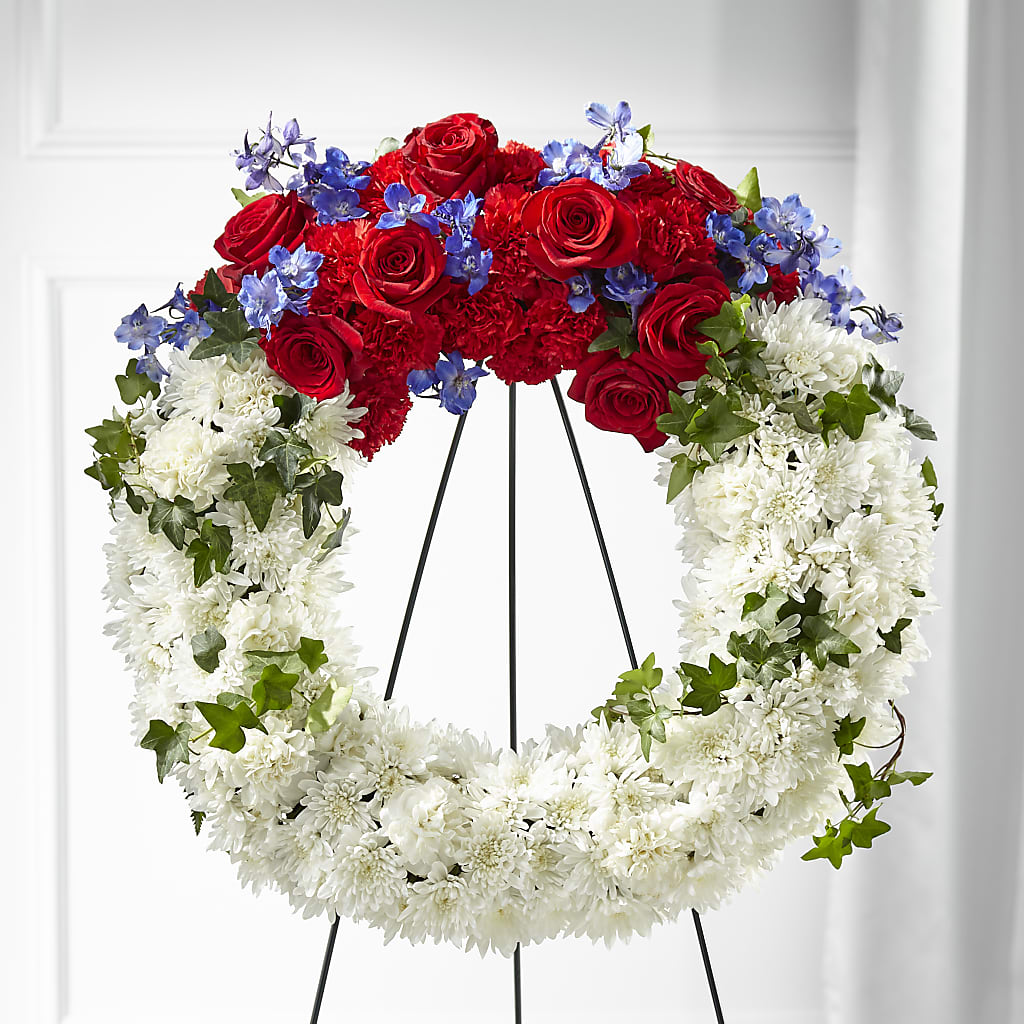 Patriotic Passion Wreath – Fox Run Florist, Pinellas Park FL