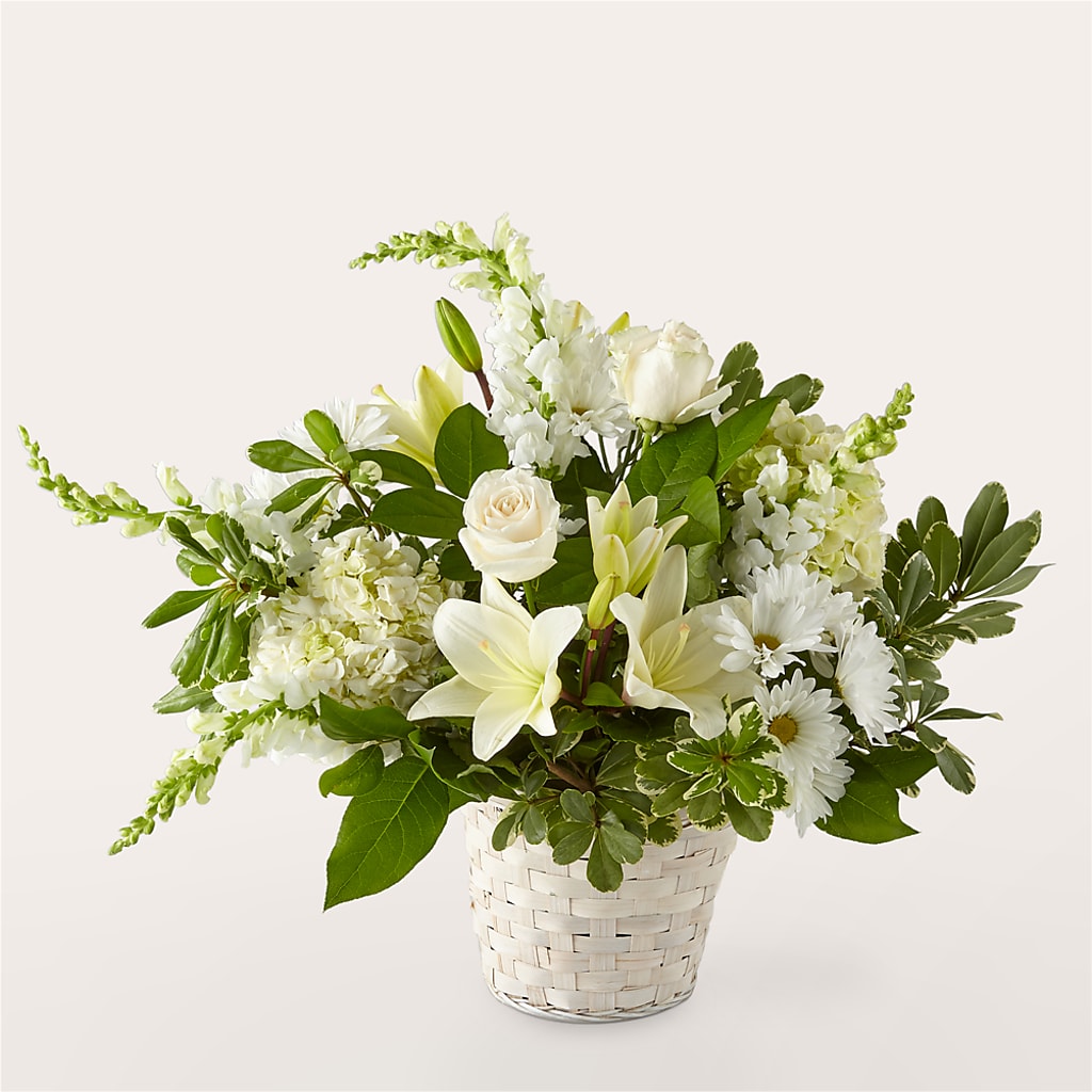 Ivory Elegance Floral Basket – Fox Run Florist, Pinellas Park FL