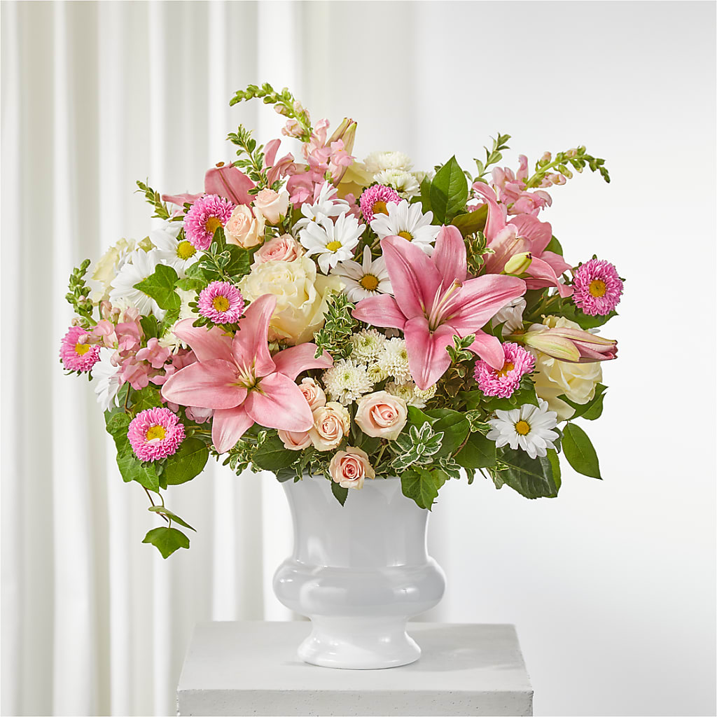 Empathetic Blooms Urn Arrangement – Fox Run Florist, Pinellas Park FL