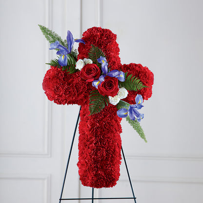 Faithful Hero Floral Cross –  Fox Run Florist, Pinellas Park FL