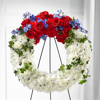 Patriotic Passion Wreath –  Fox Run Florist, Pinellas Park FL