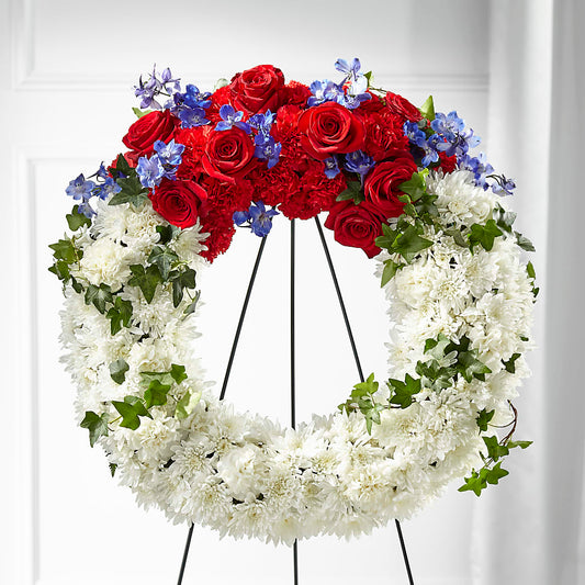 Patriotic Passion Wreath –  Fox Run Florist, Pinellas Park FL