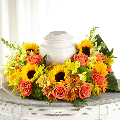 Faithful Sunflower Cremation Adornment –  Fox Run Florist, Pinellas Park FL