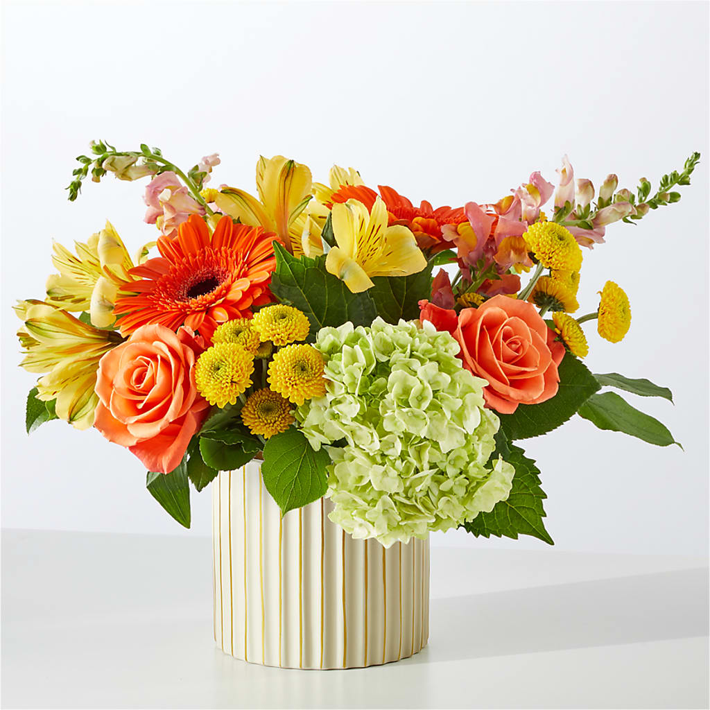 Autumn Sunshine Bouquet with Ivory Vase –  Fox Run Florist, Pinellas Park FL