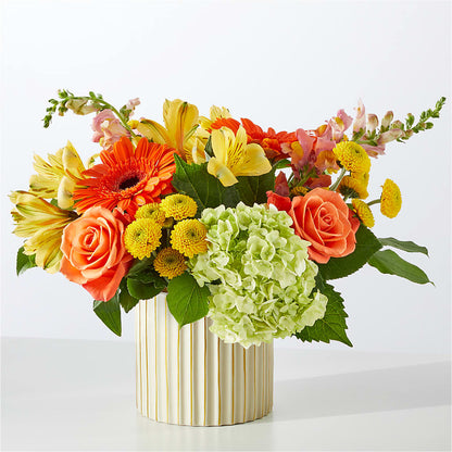 Autumn Sunshine Bouquet with Ivory Vase –  Fox Run Florist, Pinellas Park FL
