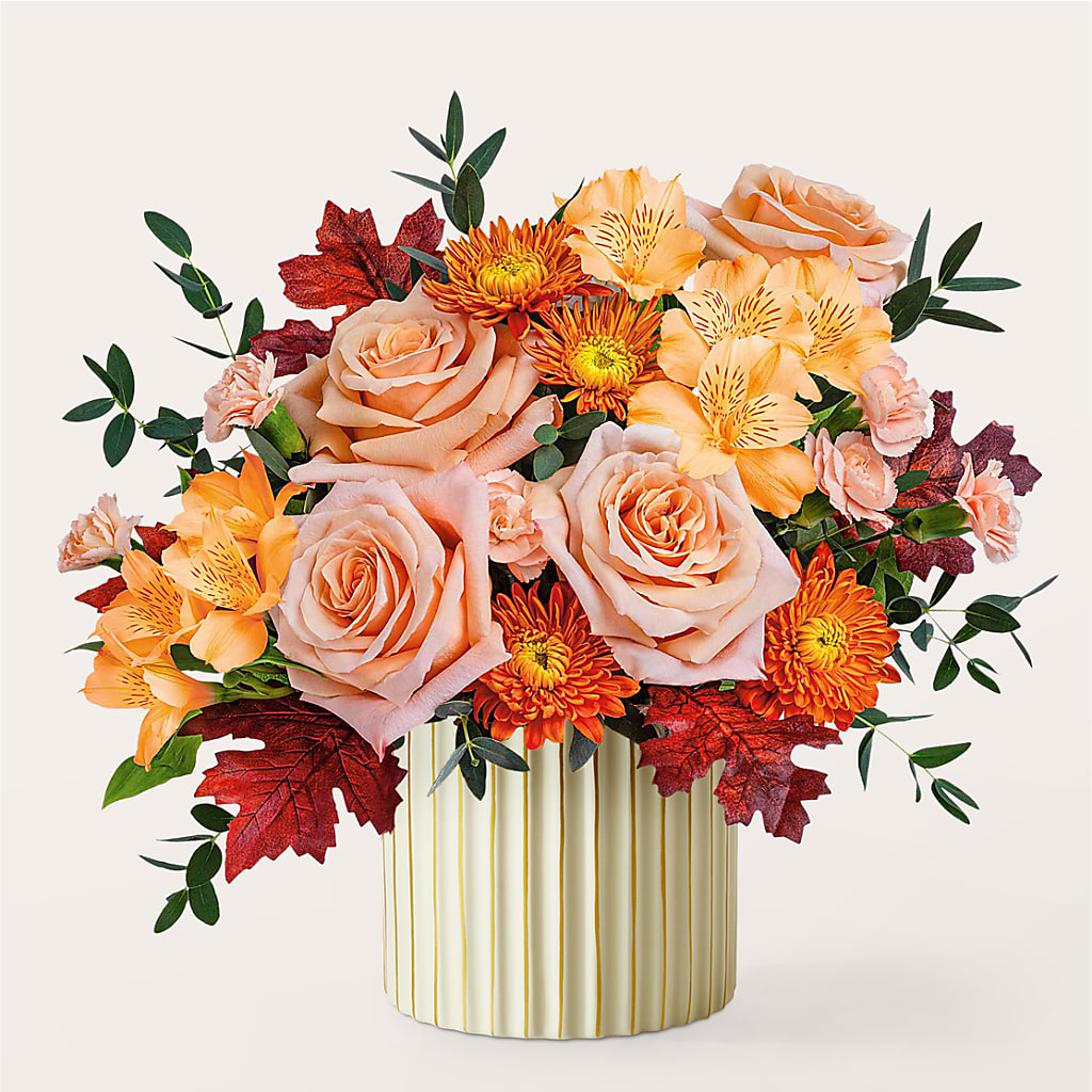 Spiced Latte Bouquet with Ivory Vase –  Fox Run Florist, Pinellas Park FL