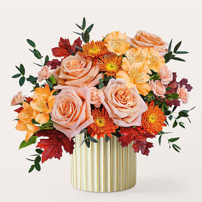 Spiced Latte Bouquet with Ivory Vase –  Fox Run Florist, Pinellas Park FL
