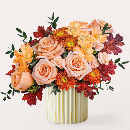 Spiced Latte Bouquet with Ivory Vase –  Fox Run Florist, Pinellas Park FL