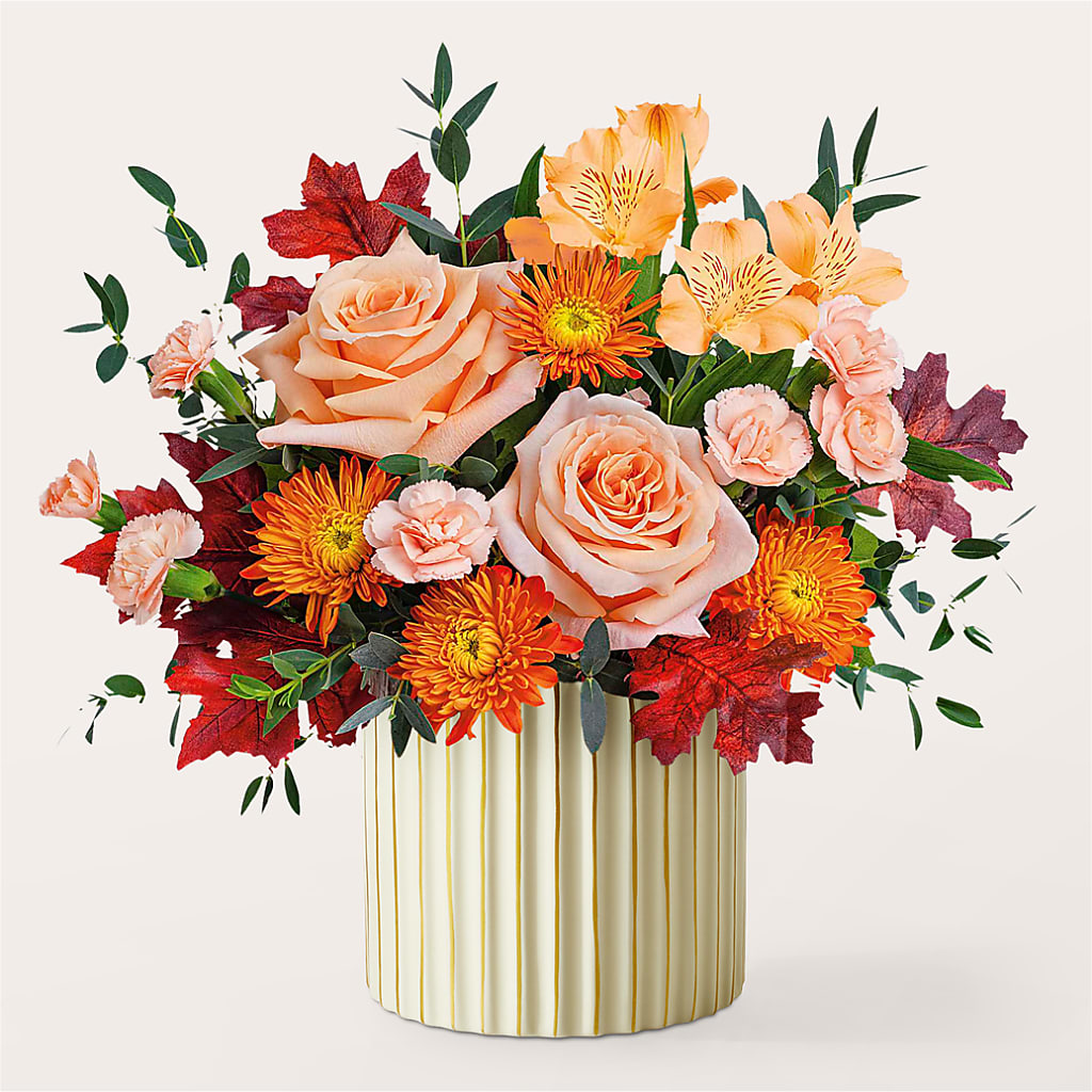 Spiced Latte Bouquet with Ivory Vase –  Fox Run Florist, Pinellas Park FL