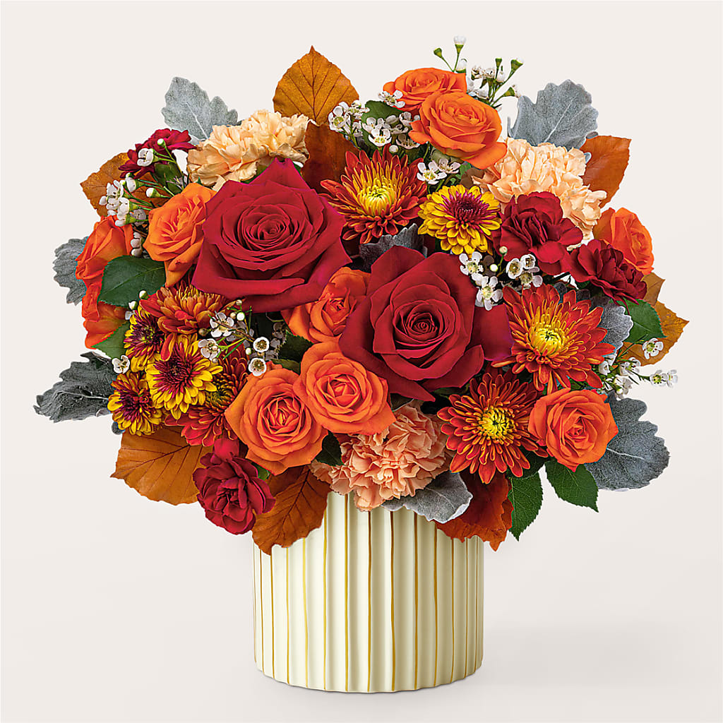 Merlot Bouquet with Ivory Vase –  Fox Run Florist, Pinellas Park FL
