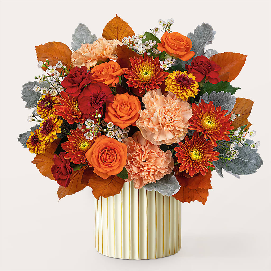 Merlot Bouquet with Ivory Vase –  Fox Run Florist, Pinellas Park FL