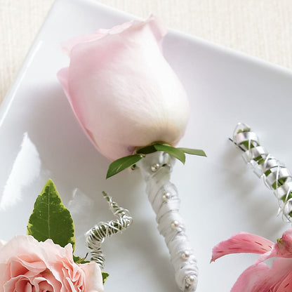 Pink Rose Boutonniere –  Fox Run Florist, Pinellas Park FL
